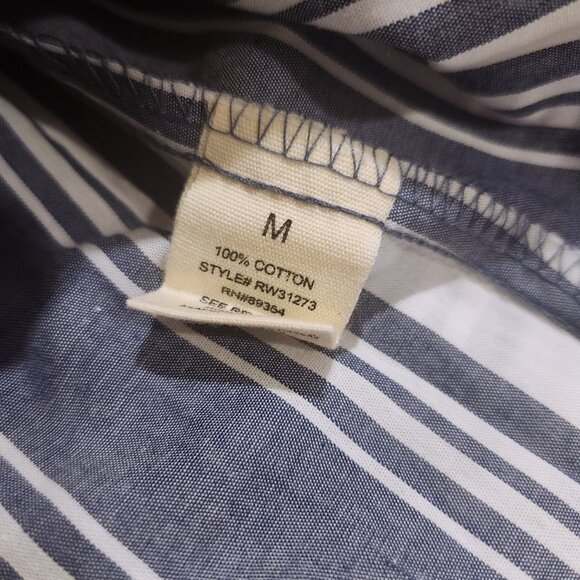 No Comment Striped Blue White Off The Shoulder Top Size Medium - Picture 6 of 6